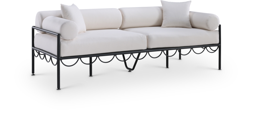Portofino 85.75" Resilient Water Repellent Fabric Upholstered Outdoor Patio Sofa