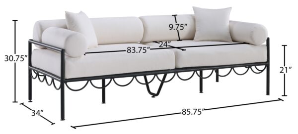 Portofino 85.75" Resilient Water Repellent Fabric Upholstered Outdoor Patio Sofa