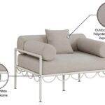 Portofino Resilient Water Repellent Fabric Upholstered Outdoor Patio Chair