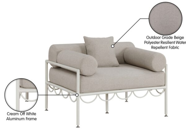 Portofino Resilient Water Repellent Fabric Upholstered Outdoor Patio Chair