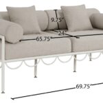 Portofino 69.75" Resilient Water Repellent Fabric Upholstered Outdoor Patio Loveseat