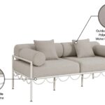 Portofino 69.75" Resilient Water Repellent Fabric Upholstered Outdoor Patio Loveseat