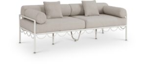 Portofino 85.75" Resilient Water Repellent Fabric Upholstered Outdoor Patio Sofa