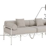 Portofino 85.75" Resilient Water Repellent Fabric Upholstered Outdoor Patio Sofa