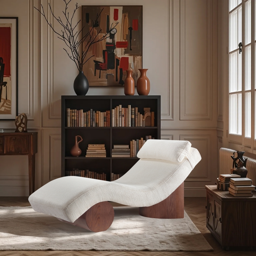 Marcella Fabric Upholstered Chaise Lounge