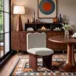 Shaw Chenille Fabric Upholstered Dining Chair
