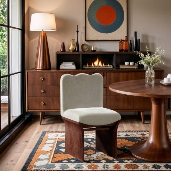 Shaw Chenille Fabric Upholstered Dining Chair
