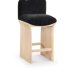 Shaw Chenille Fabric Upholstered Counter Stool