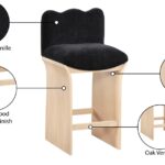 Shaw Chenille Fabric Upholstered Counter Stool