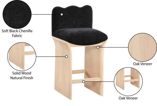 Shaw Chenille Fabric Upholstered Counter Stool