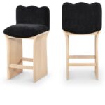 Shaw Chenille Fabric Upholstered Counter Stool
