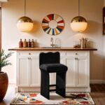 Shaw Chenille Fabric Upholstered Counter Stool