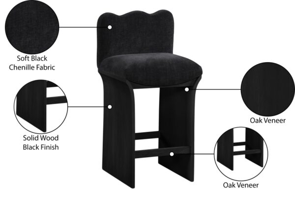 Shaw Chenille Fabric Upholstered Counter Stool
