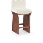 Shaw Chenille Fabric Upholstered Counter Stool