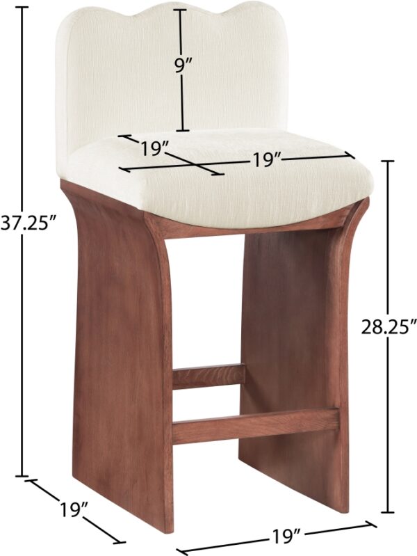 Shaw Chenille Fabric Upholstered Counter Stool