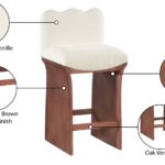 Shaw Chenille Fabric Upholstered Counter Stool