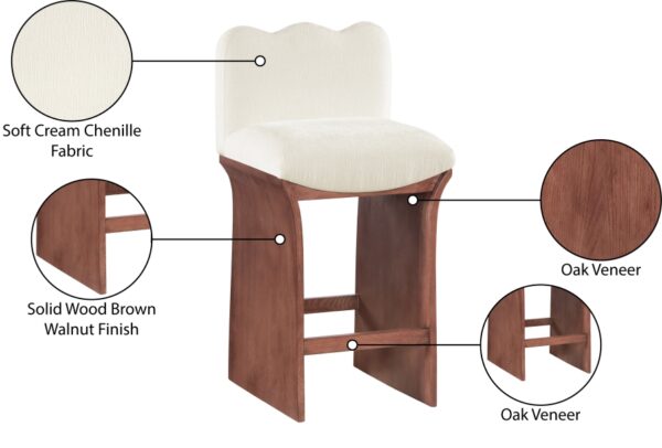 Shaw Chenille Fabric Upholstered Counter Stool