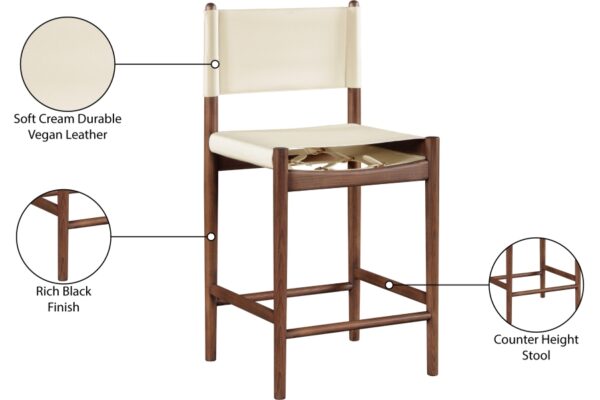 Rawlins Vegan Leather Upholstered Counter Stool