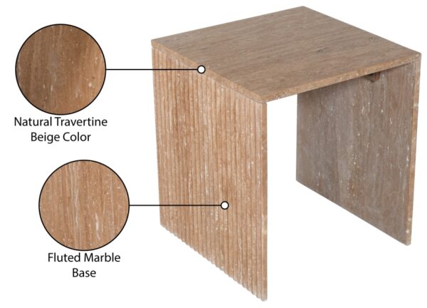 Pienza Travertine End Table