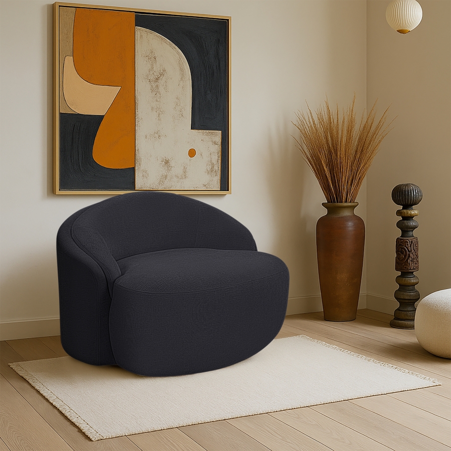 Caspian Chenille Fabric Upholstered Accent Chair