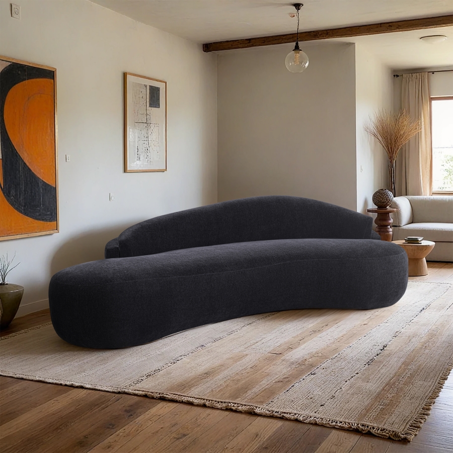 Caspian 101" Chenille Fabric Upholstered Sofa