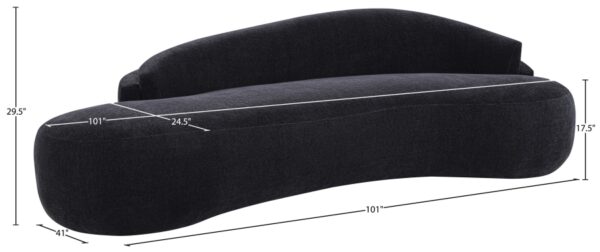 Caspian 101" Chenille Fabric Upholstered Sofa