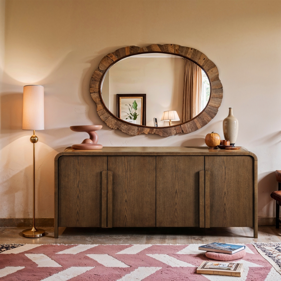 Harmony Oak Veneer And Solid Wood Sideboard / Buffet