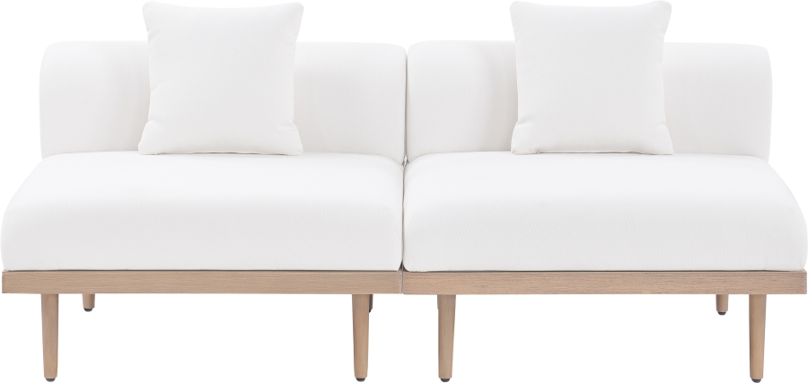 Laguna 71" Resilient Water Resistant Fabric Upholstered Outdoor Patio 2pc. Modular Loveseat
