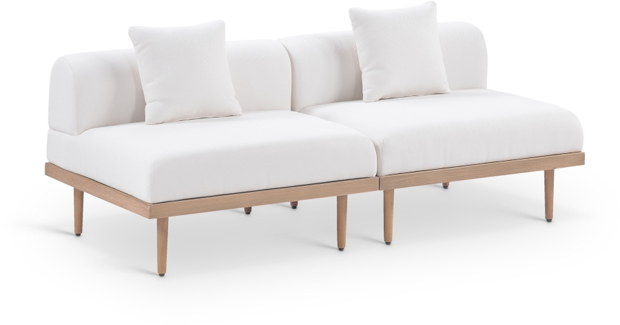 Laguna 71" Resilient Water Resistant Fabric Upholstered Outdoor Patio 2pc. Modular Loveseat