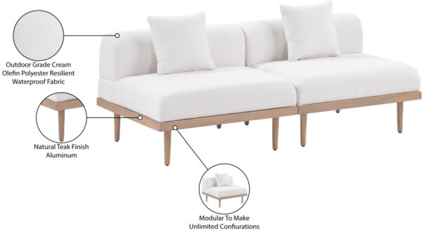 Laguna 71" Resilient Water Resistant Fabric Upholstered Outdoor Patio 2pc. Modular Loveseat