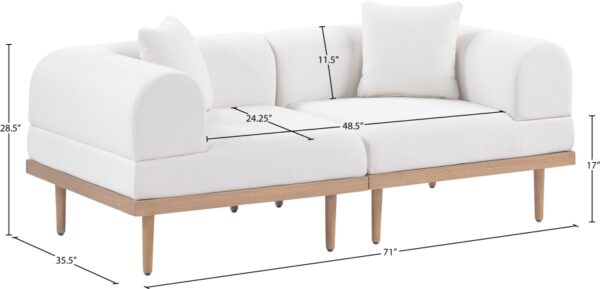 Laguna 71" Resilient Water Resistant Fabric Upholstered Outdoor Patio 2pc. Modular Loveseat