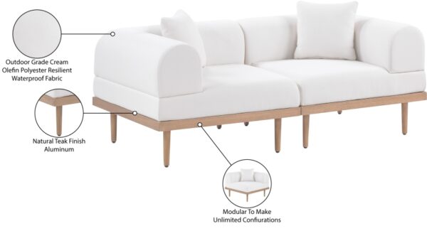 Laguna 71" Resilient Water Resistant Fabric Upholstered Outdoor Patio 2pc. Modular Loveseat
