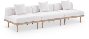 Laguna 106.5" Resilient Water Resistant Fabric Upholstered Outdoor Patio 3pc. Modular Sofa