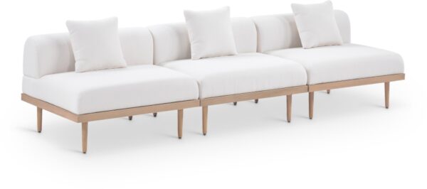 Laguna 106.5" Resilient Water Resistant Fabric Upholstered Outdoor Patio 3pc. Modular Sofa