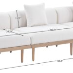 Laguna 106.5" Resilient Water Resistant Fabric Upholstered Outdoor Patio 3pc. Modular Sofa