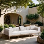 Laguna 106.5" Resilient Water Resistant Fabric Upholstered Outdoor Patio 3pc. Modular Sofa