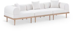 Laguna 106.5" Resilient Water Resistant Fabric Upholstered Outdoor Patio 3pc. Modular Sofa