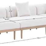 Laguna 106.5" Resilient Water Resistant Fabric Upholstered Outdoor Patio 3pc. Modular Sofa