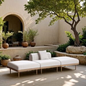 Laguna 106.5" Resilient Water Resistant Fabric Upholstered Outdoor Patio 3pc. Modular Sofa