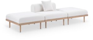 Laguna 106.5" Resilient Water Resistant Fabric Upholstered Outdoor Patio 3pc. Modular Sofa
