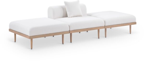 Laguna 106.5" Resilient Water Resistant Fabric Upholstered Outdoor Patio 3pc. Modular Sofa