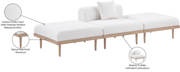 Laguna 106.5" Resilient Water Resistant Fabric Upholstered Outdoor Patio 3pc. Modular Sofa