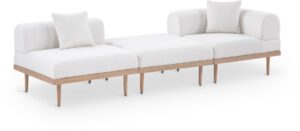 Laguna 106.5" Resilient Water Resistant Fabric Upholstered Outdoor Patio 3pc. Modular Sofa