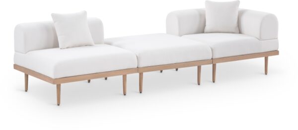 Laguna 106.5" Resilient Water Resistant Fabric Upholstered Outdoor Patio 3pc. Modular Sofa