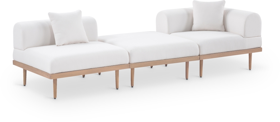 Laguna 106.5" Resilient Water Resistant Fabric Upholstered Outdoor Patio 3pc. Modular Sofa