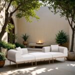 Laguna 106.5" Resilient Water Resistant Fabric Upholstered Outdoor Patio 3pc. Modular Sofa