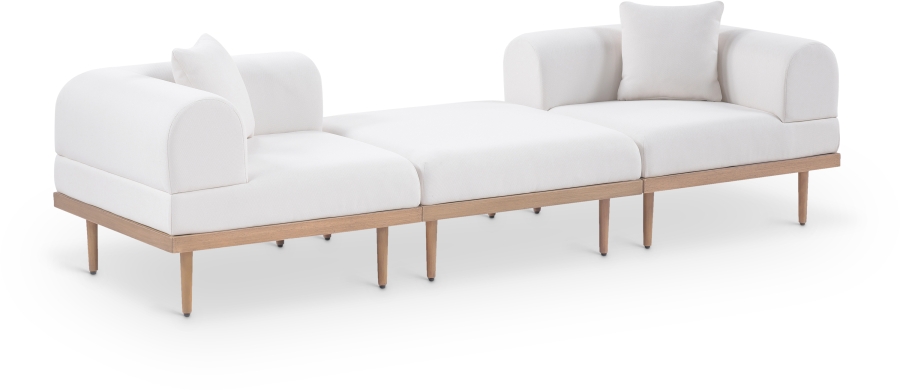 Laguna 106.5" Resilient Water Resistant Fabric Upholstered Outdoor Patio 3pc. Modular Sofa