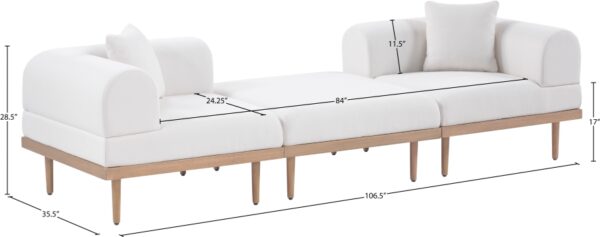 Laguna 106.5" Resilient Water Resistant Fabric Upholstered Outdoor Patio 3pc. Modular Sofa