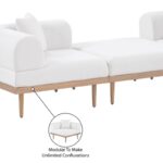 Laguna 106.5" Resilient Water Resistant Fabric Upholstered Outdoor Patio 3pc. Modular Sofa