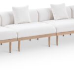 Laguna 142" Resilient Water Resistant Fabric Upholstered Outdoor Patio 4pc. Modular Sofa